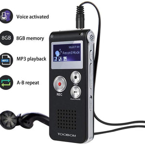 Voice Recorder 8GB Mini Audio Sound MP3 Recorder